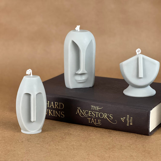 Statue Face Sculptural Candle Set