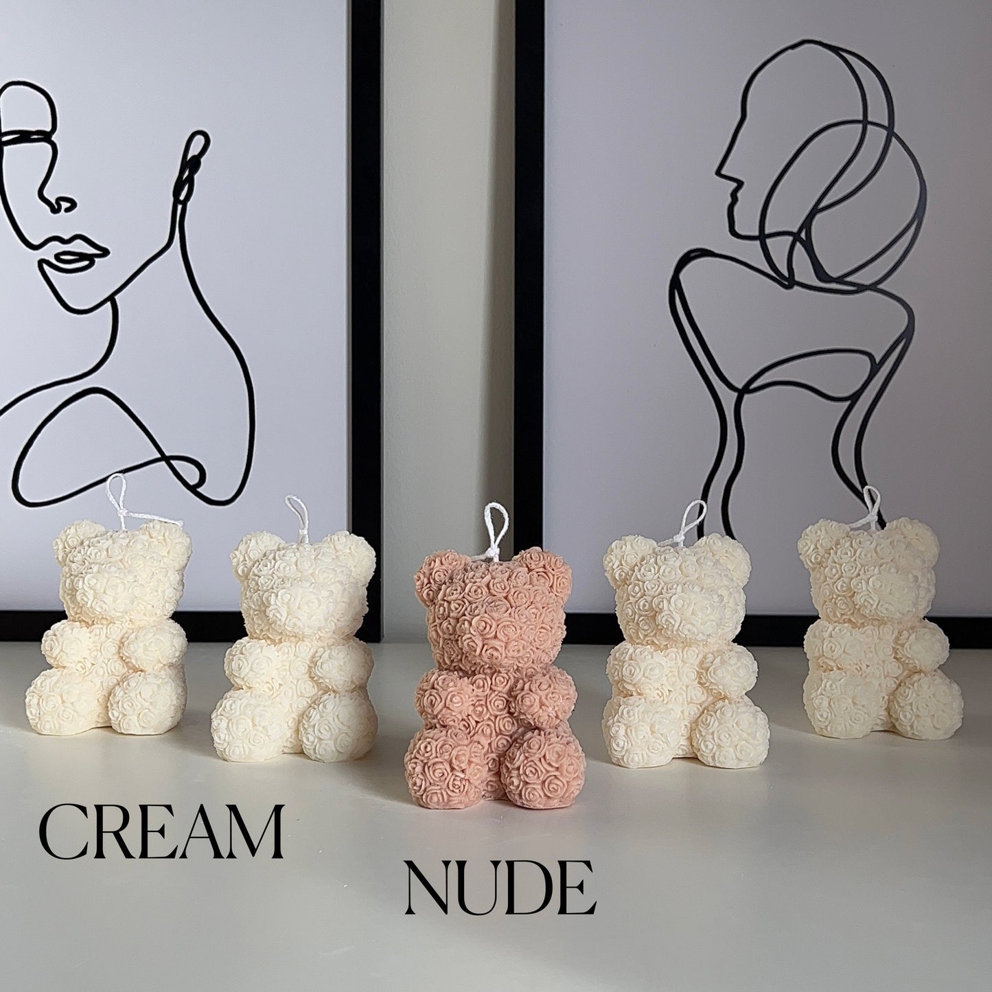 Rose Teddy Bear Candle
