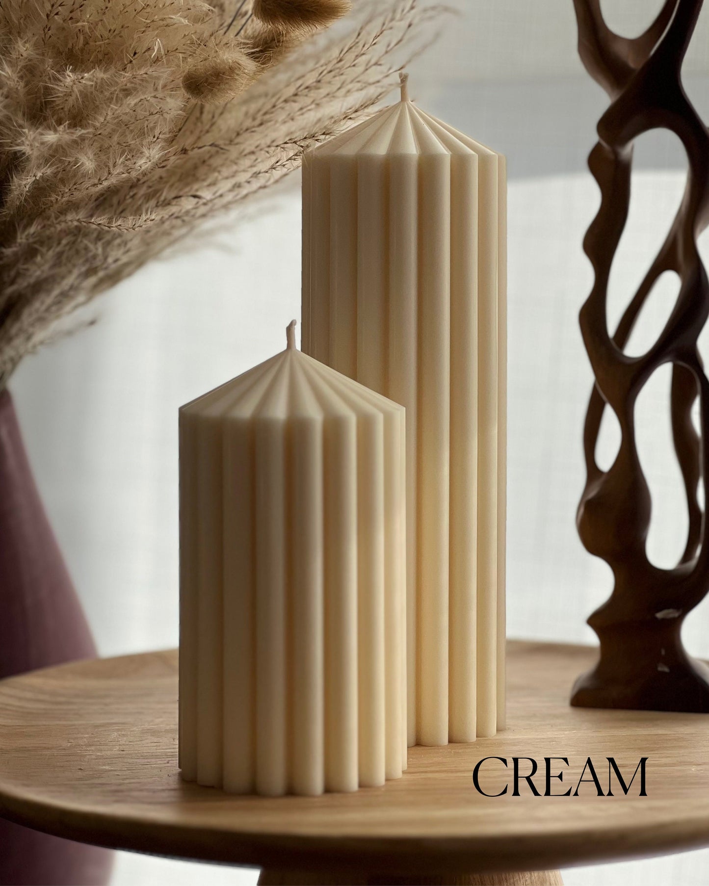 Ribbed Peak Pillar Candle