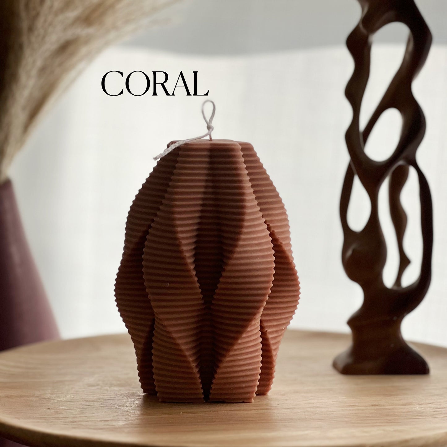 Large Ribbed Swirl Candle