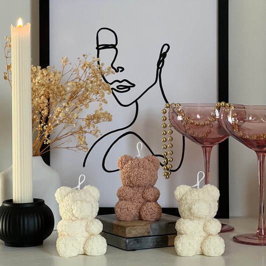 Rose Teddy Bear Candle