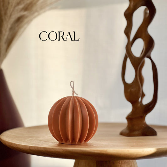 Scalloped Ball Candle | Soy Wax Candle | Ball Candle | Aesthetic Home Decor | Unique Gift | Cute Candle | Wedding Favor | Unscented Candles