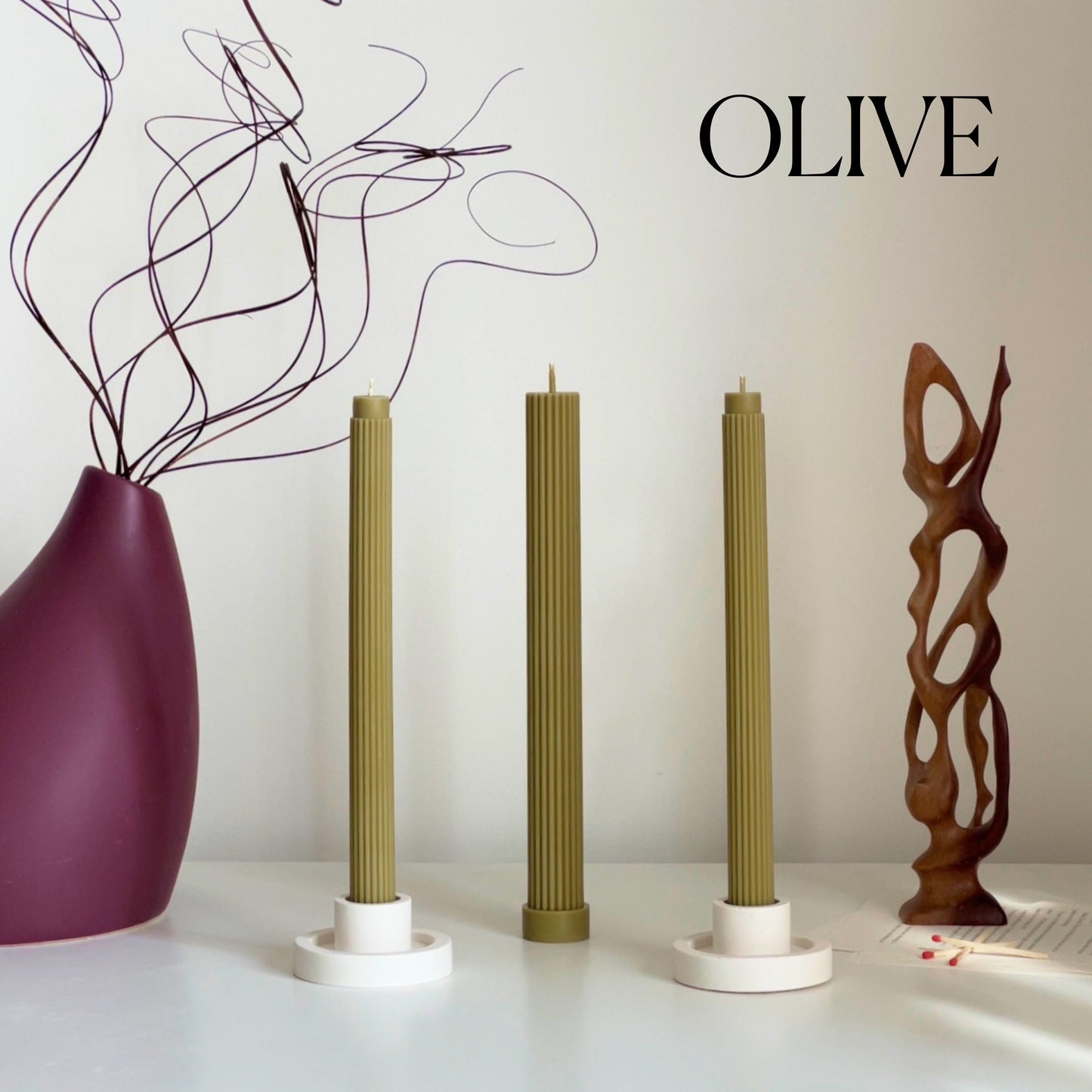 Bulk Ribbed Taper Candles