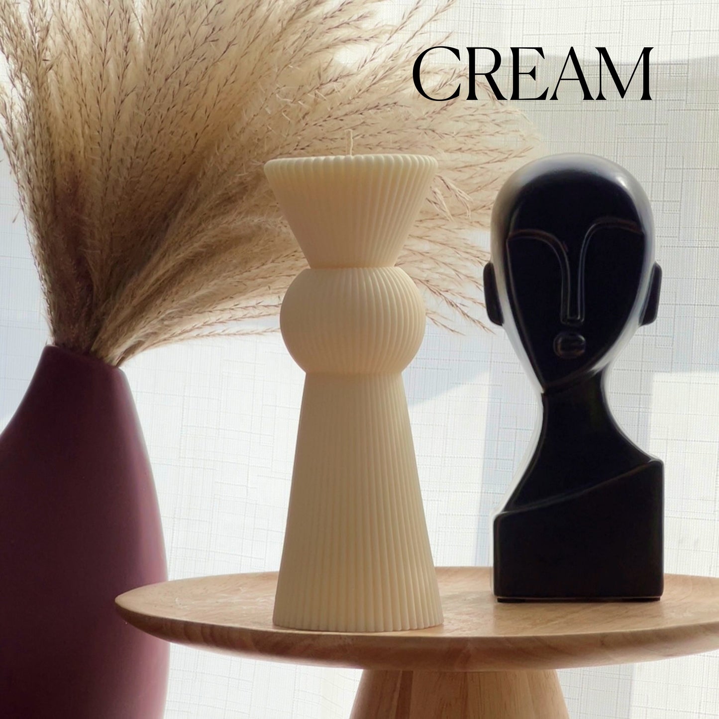 Ribbed Pillar Candle | Chess Figure