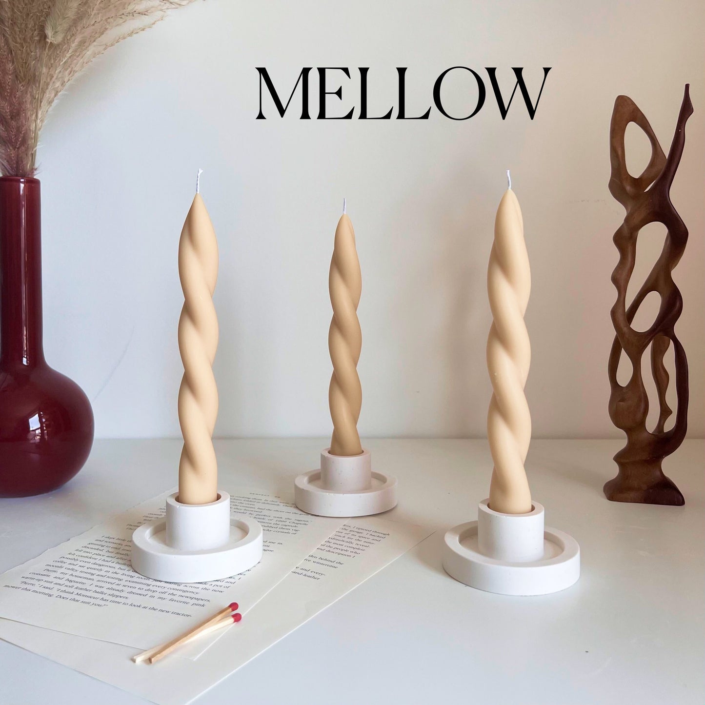Short Twisted Taper Candle