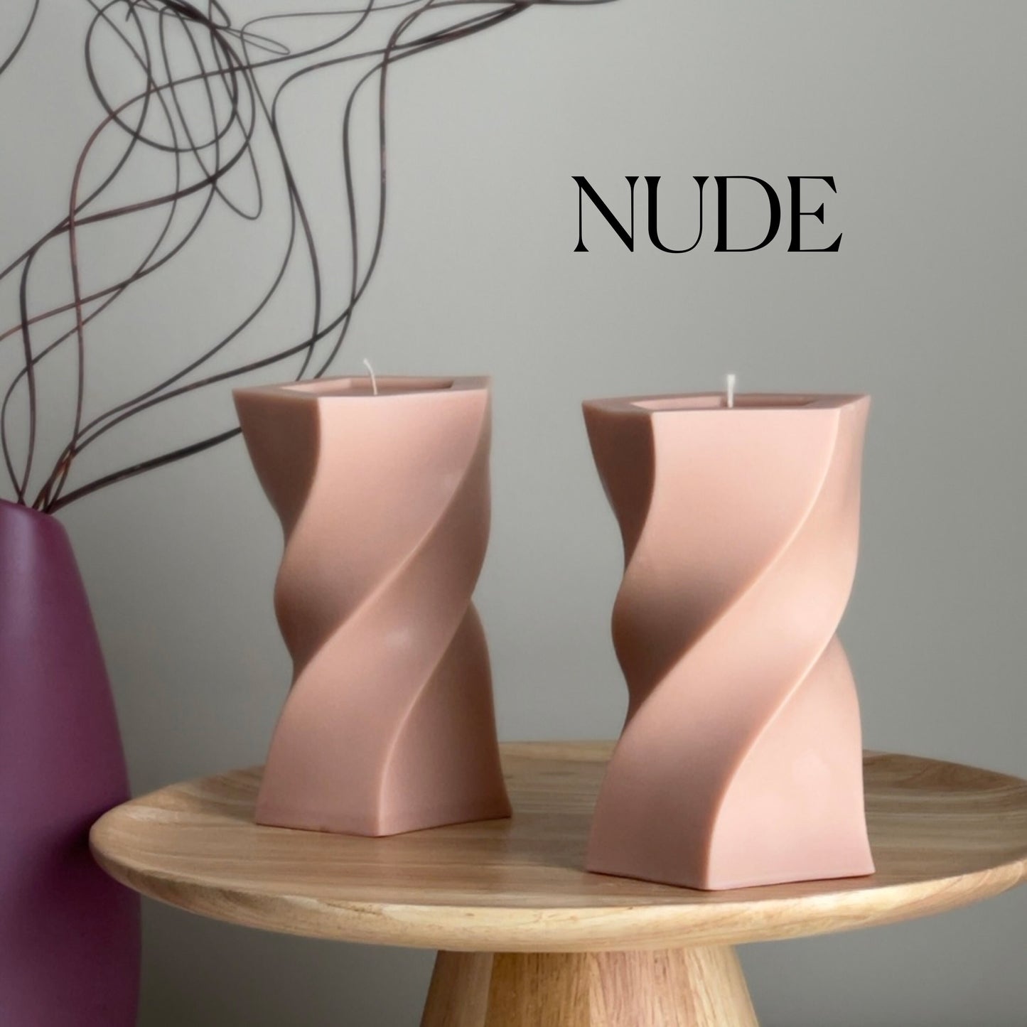Unique Design Wavy Tall Pillar Candle