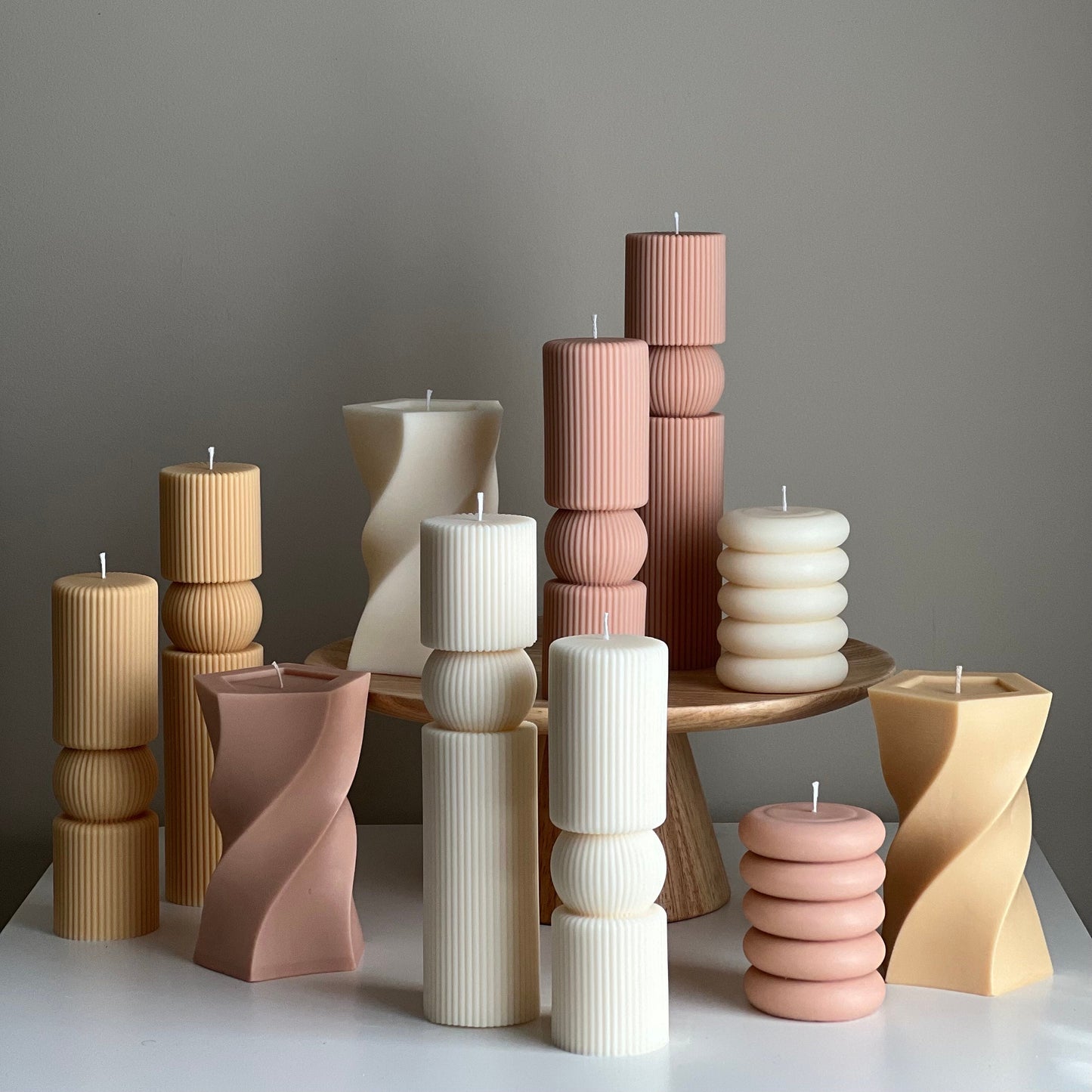 Unique Design Wavy Tall Pillar Candle