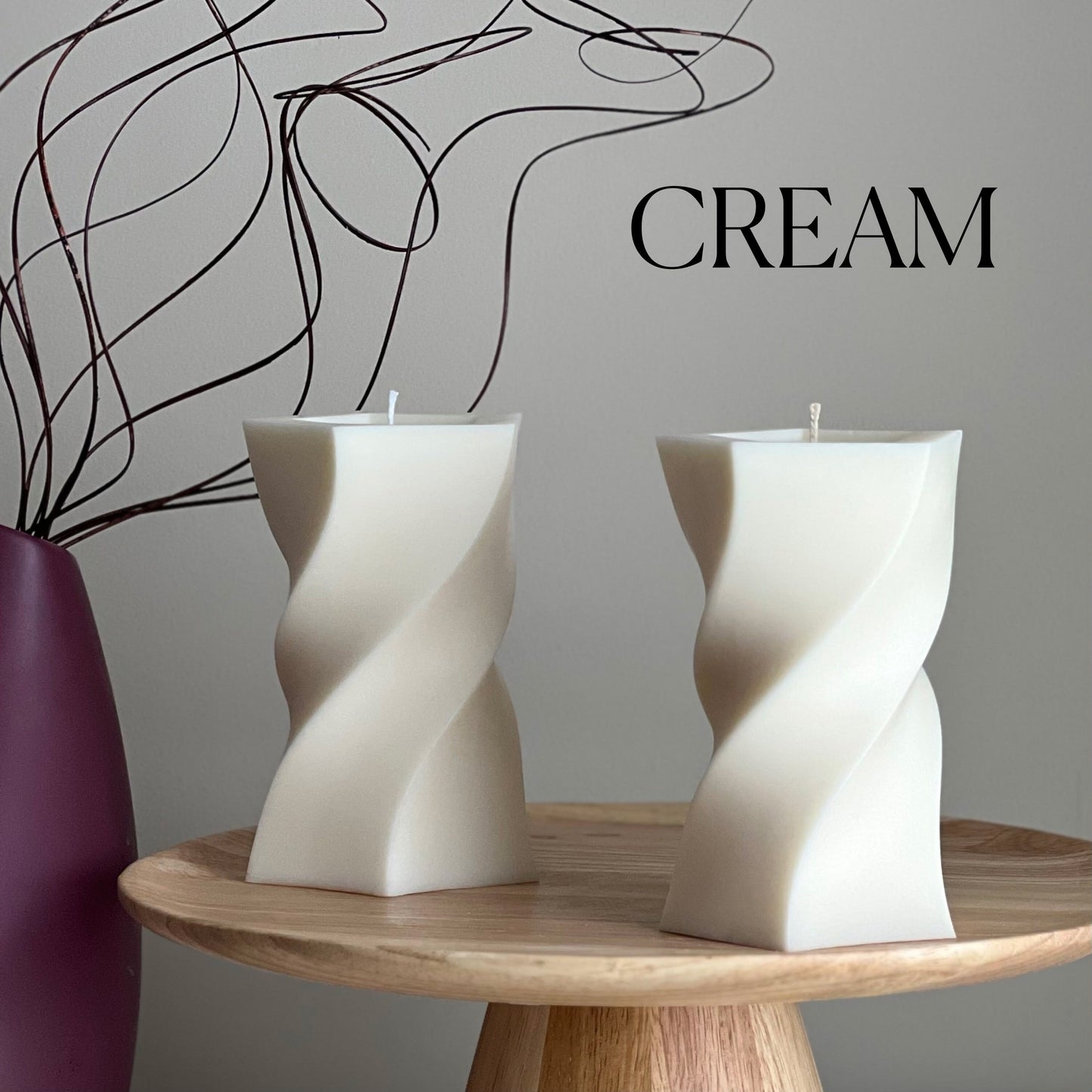 Unique Design Wavy Tall Pillar Candle