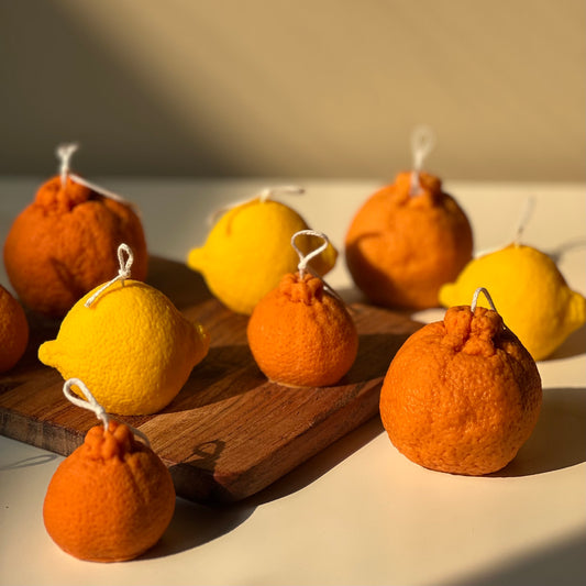 Orange Shaped Candle Set