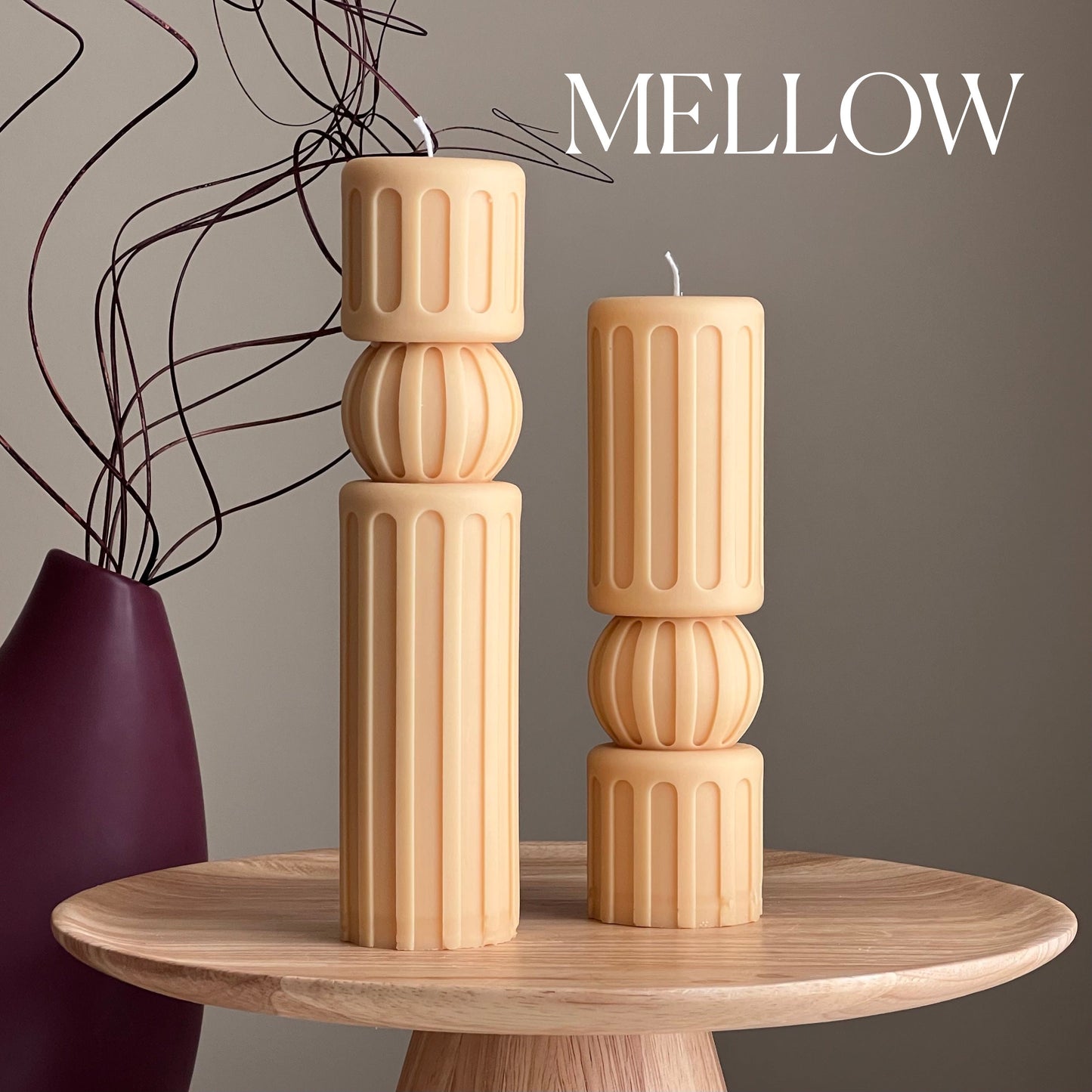Roman Tall Pillar Candle Set