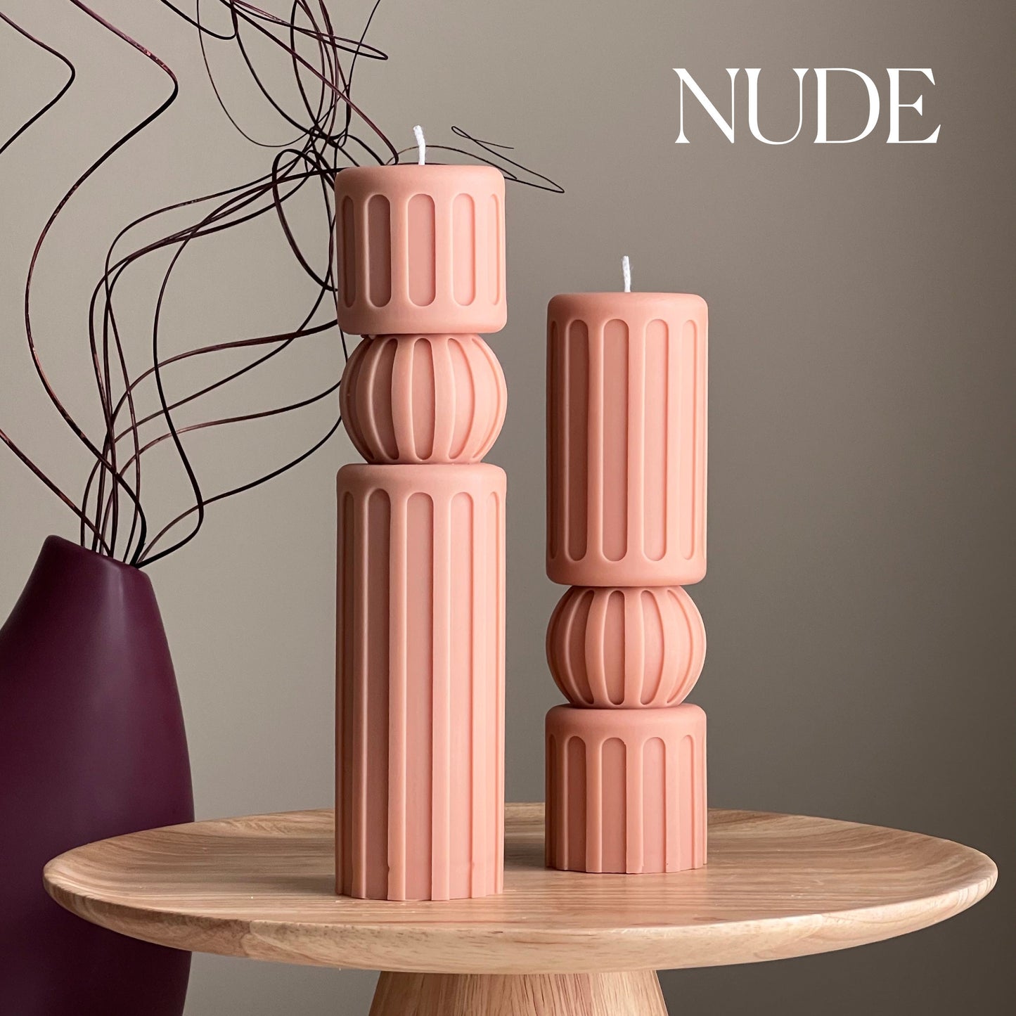 Roman Tall Pillar Candle Set