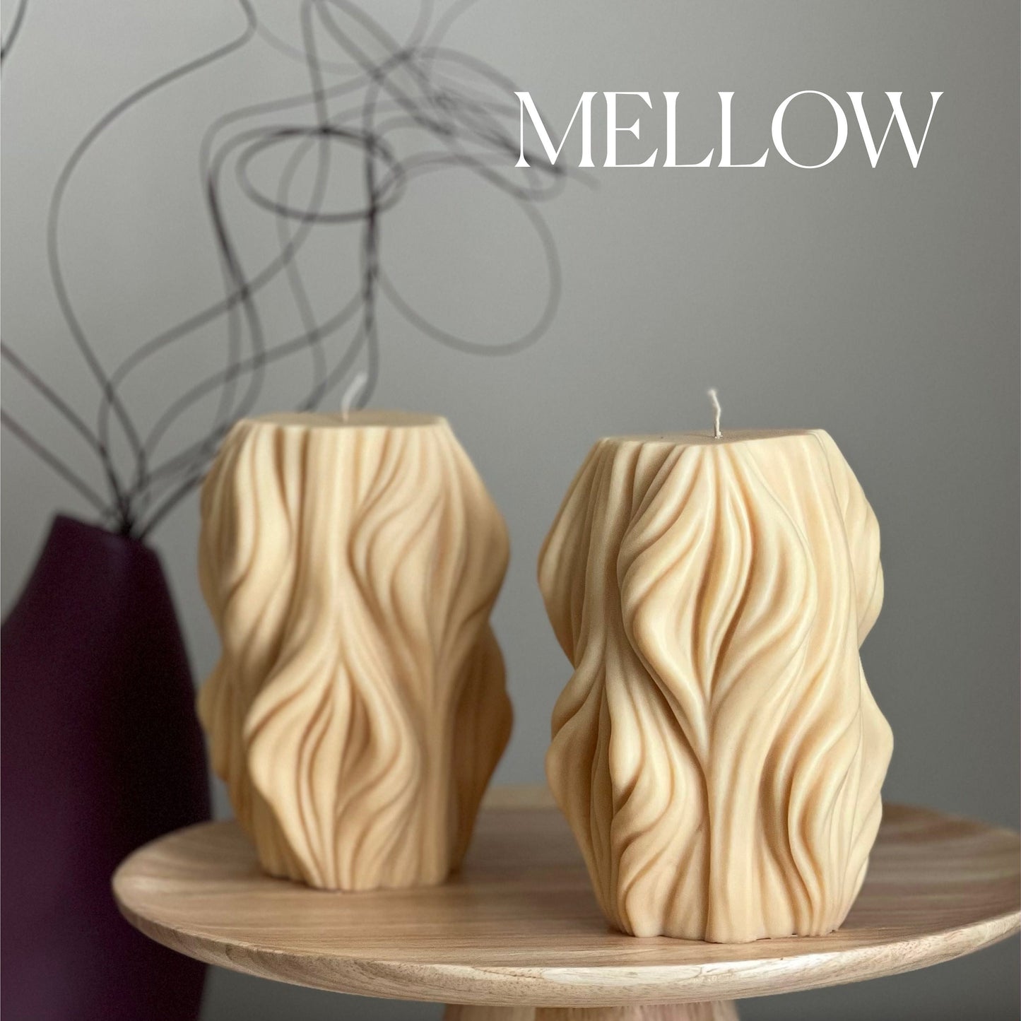 Huge Wave Stripe Column Candle