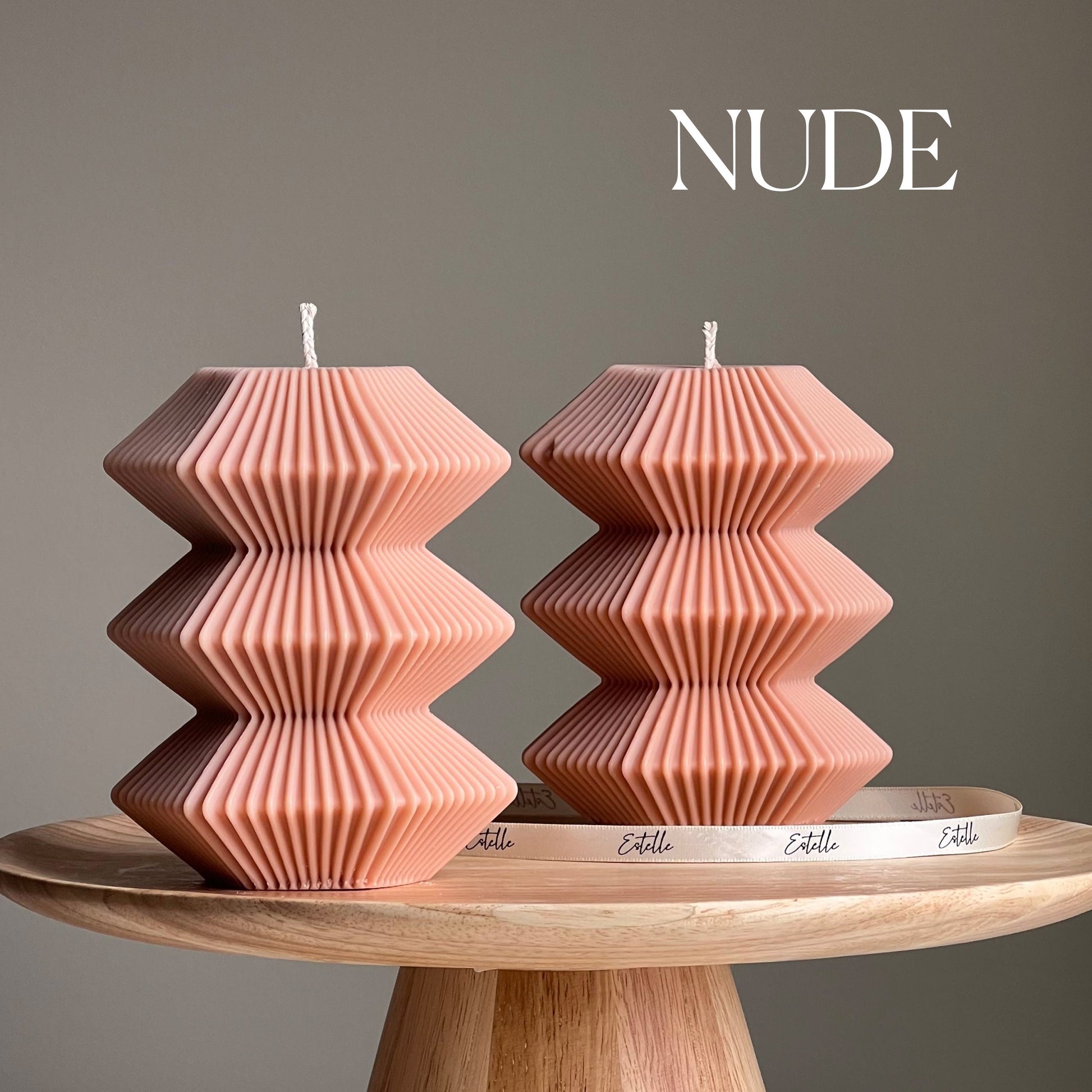 Large Ribbed Hexagon Candle