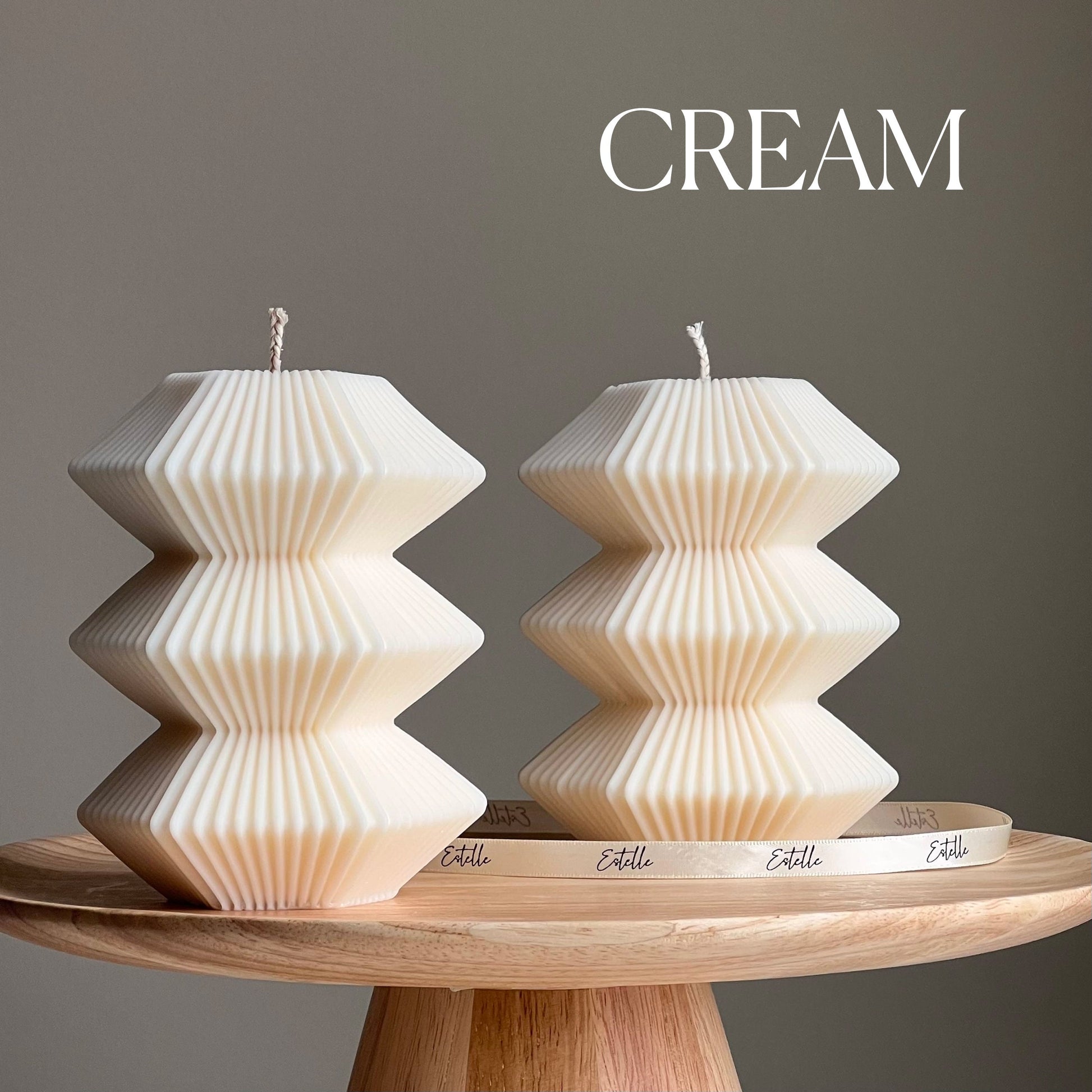 Large Ribbed Hexagon Candle
