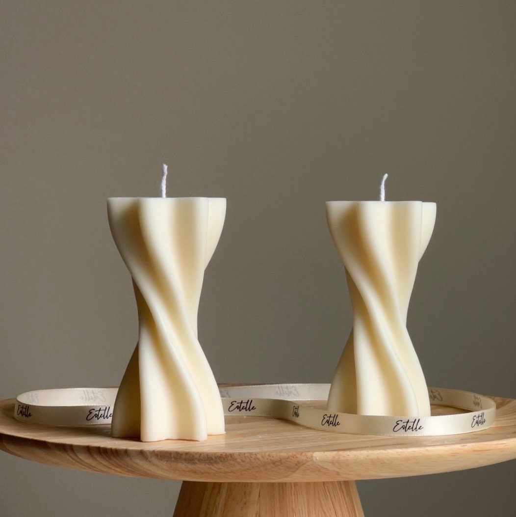 Wavy Swirl Pillar Candle