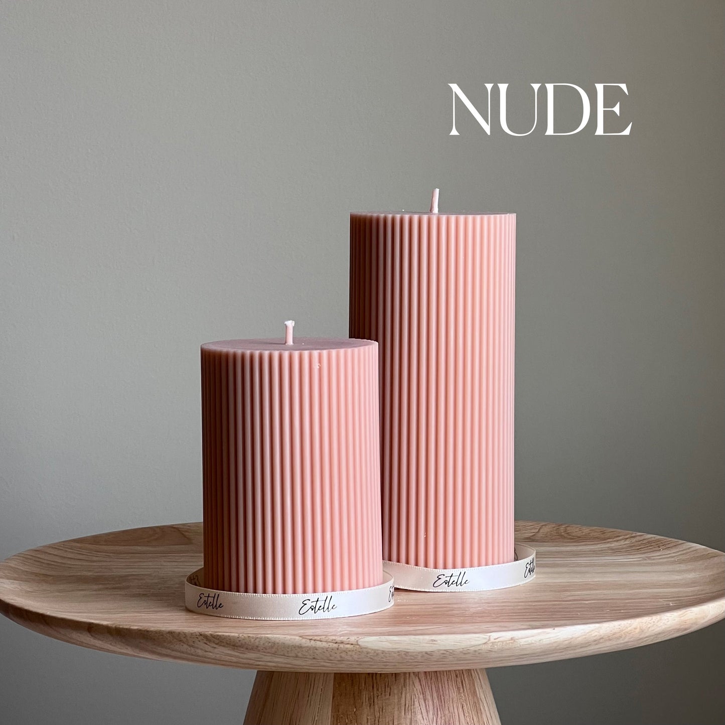 Ribbed Pillar Candle