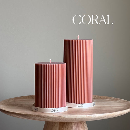Ribbed Pillar Candle