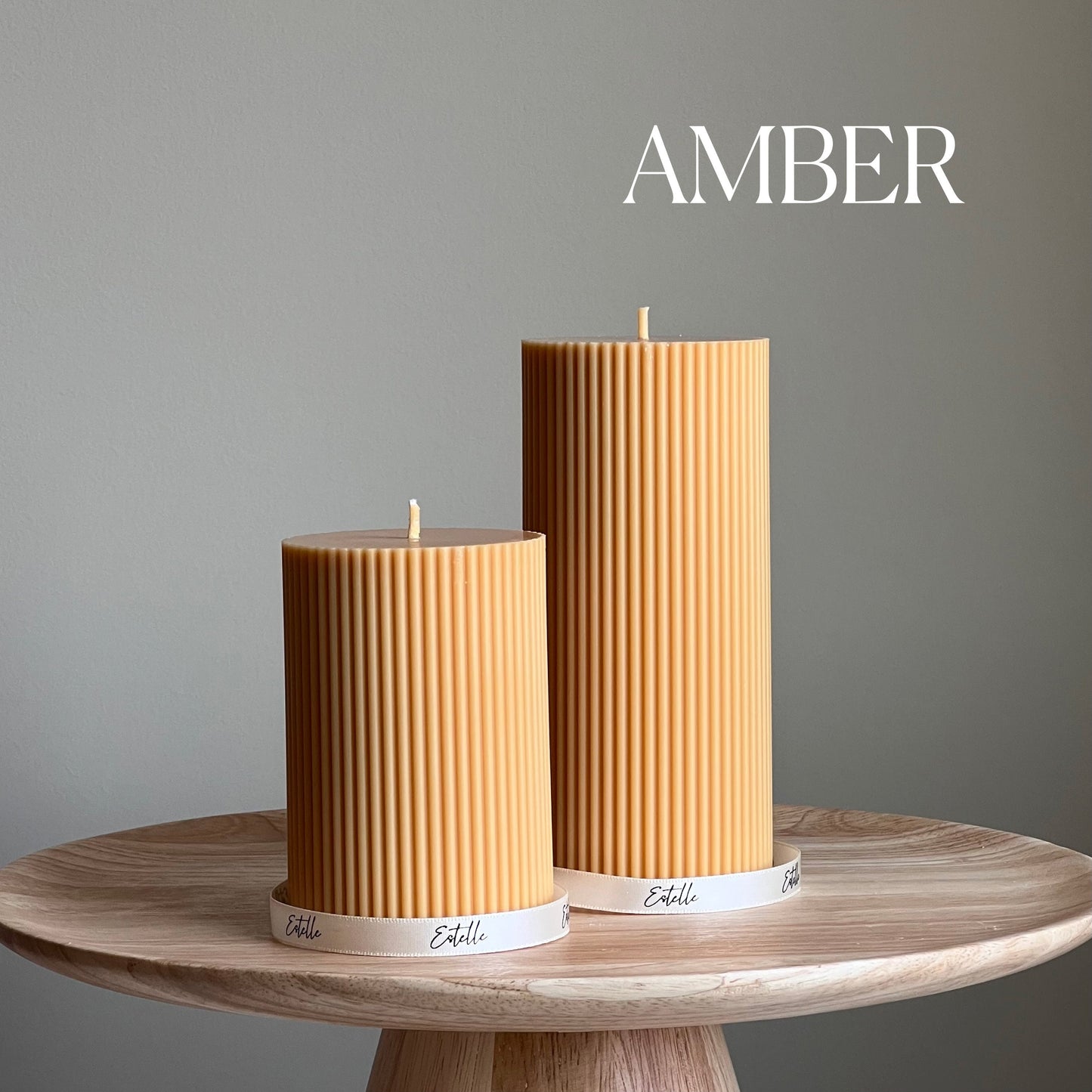 Ribbed Pillar Candle