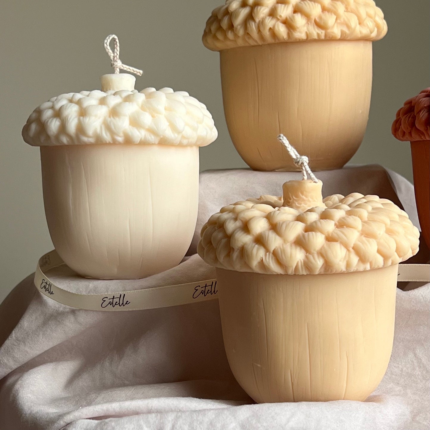 Large Autumn Acorn Candle