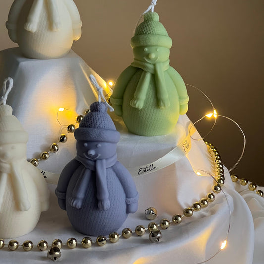 Christmas Snowman Candle
