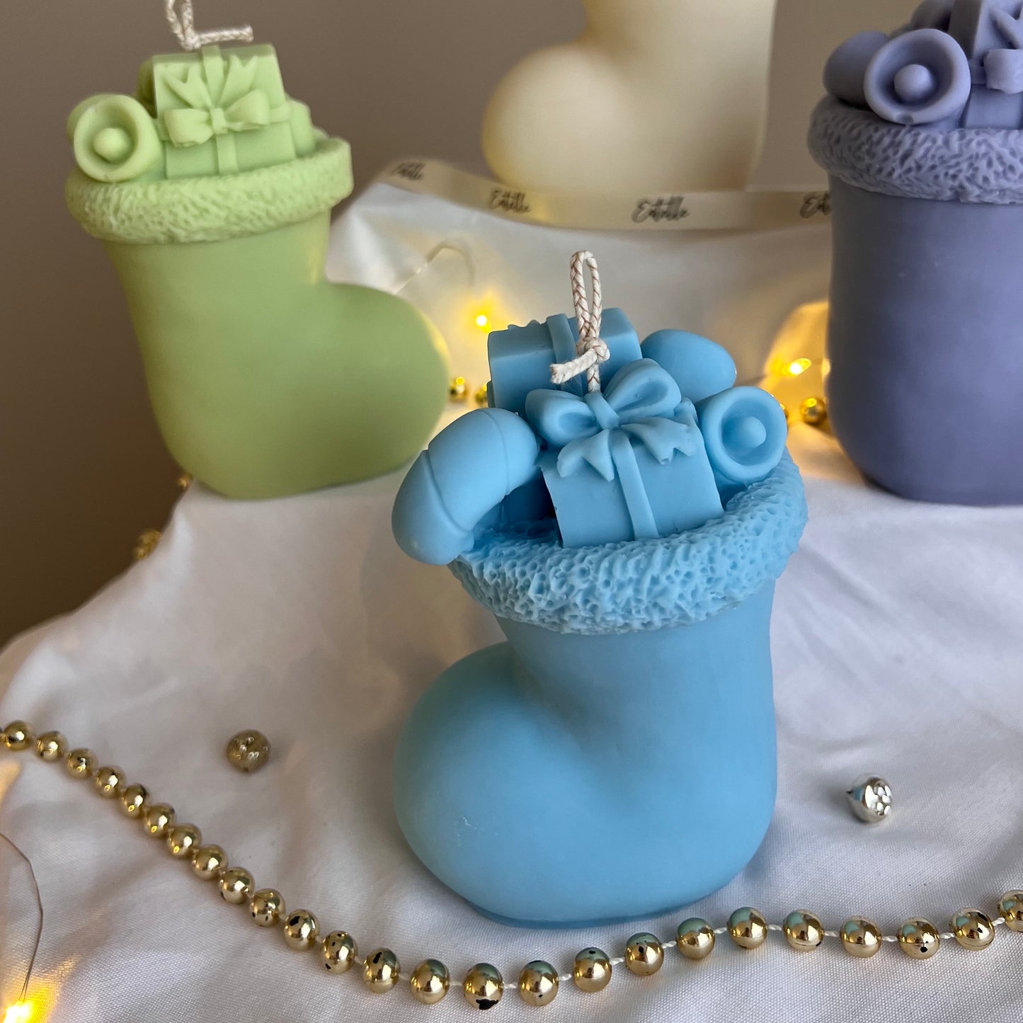 Large Christmas Sock Candle