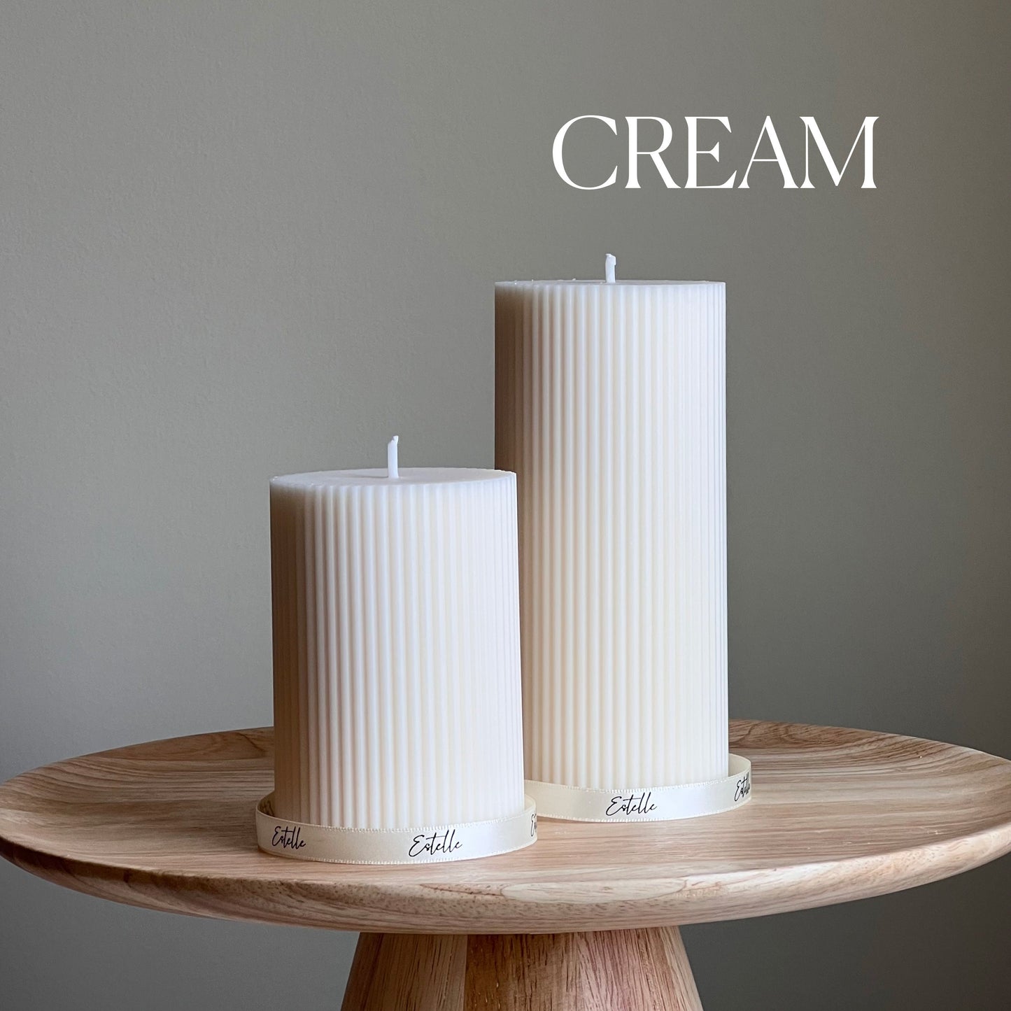 Ribbed Pillar Candle