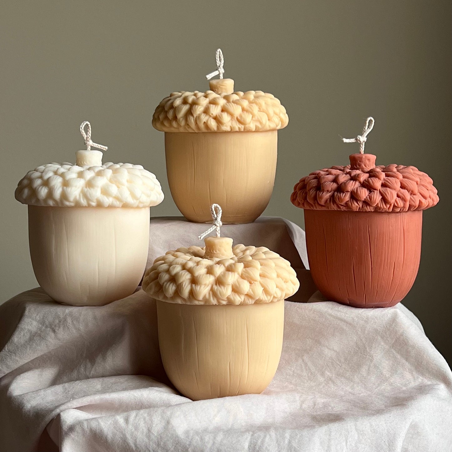 Large Autumn Acorn Candle
