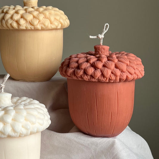 Large Autumn Acorn Candle | Handmade Gift | Cool Candle| Soy Wax Candle| Hand Poured Sculptural Candle| Aesthetic Home Decor| Halloween Gift