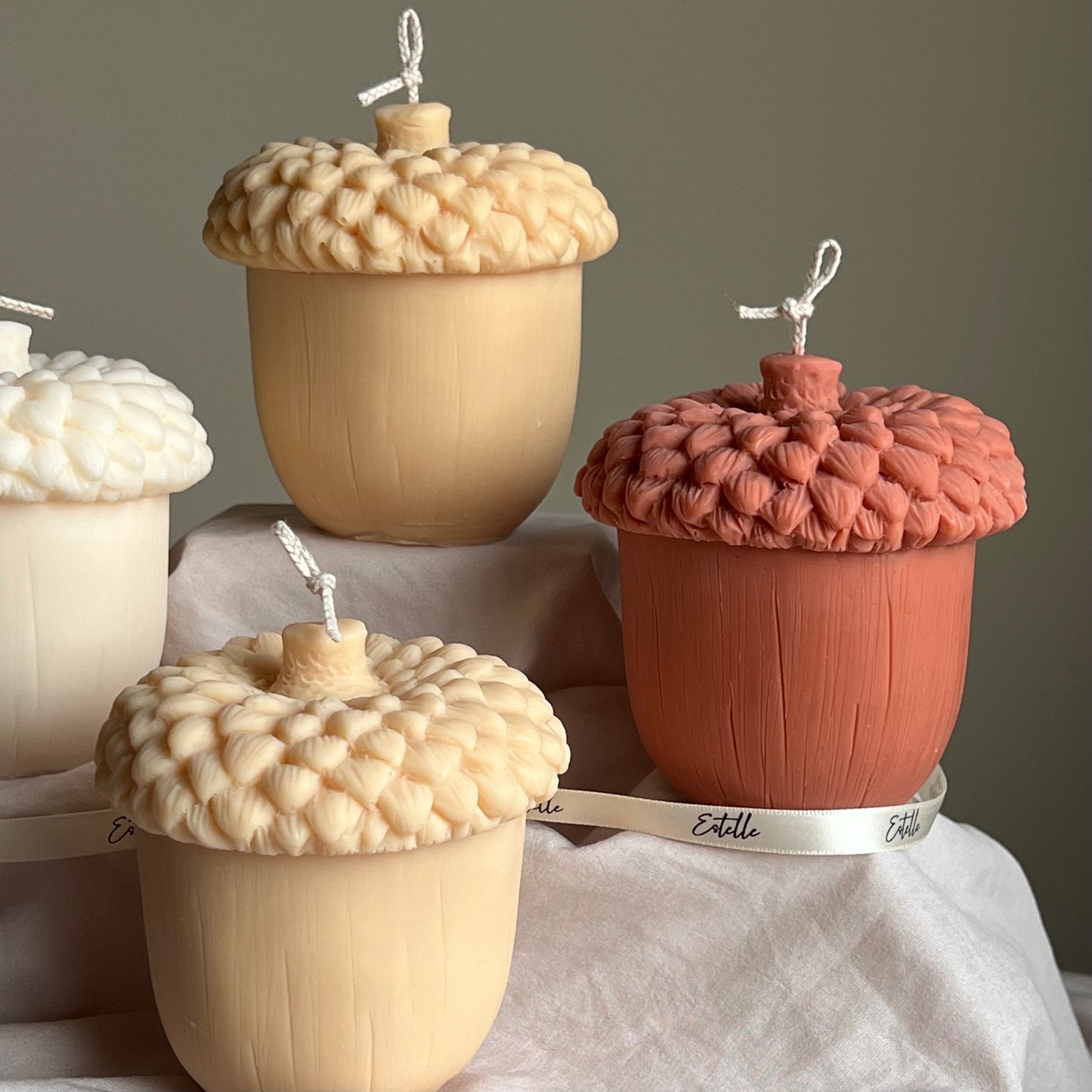 Large Autumn Acorn Candle