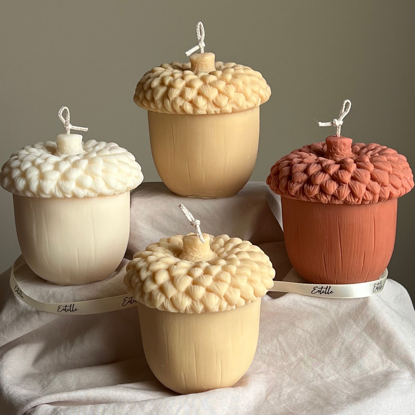 Large Autumn Acorn Candle