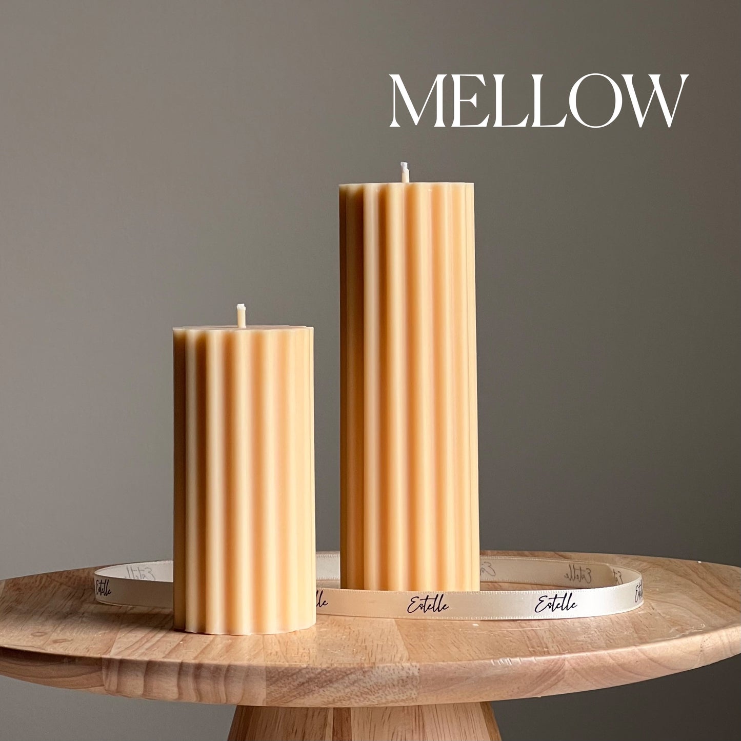 Ribbed Pillar Candle