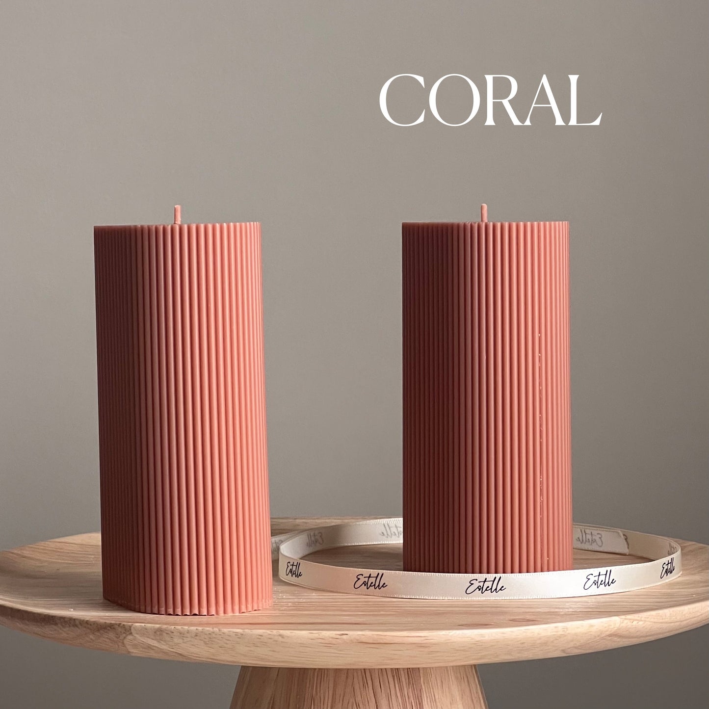 Ribbed Pillar Candle