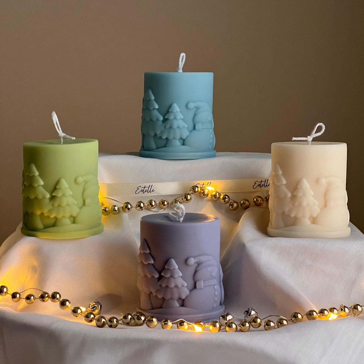 Snowman Pillar Candle