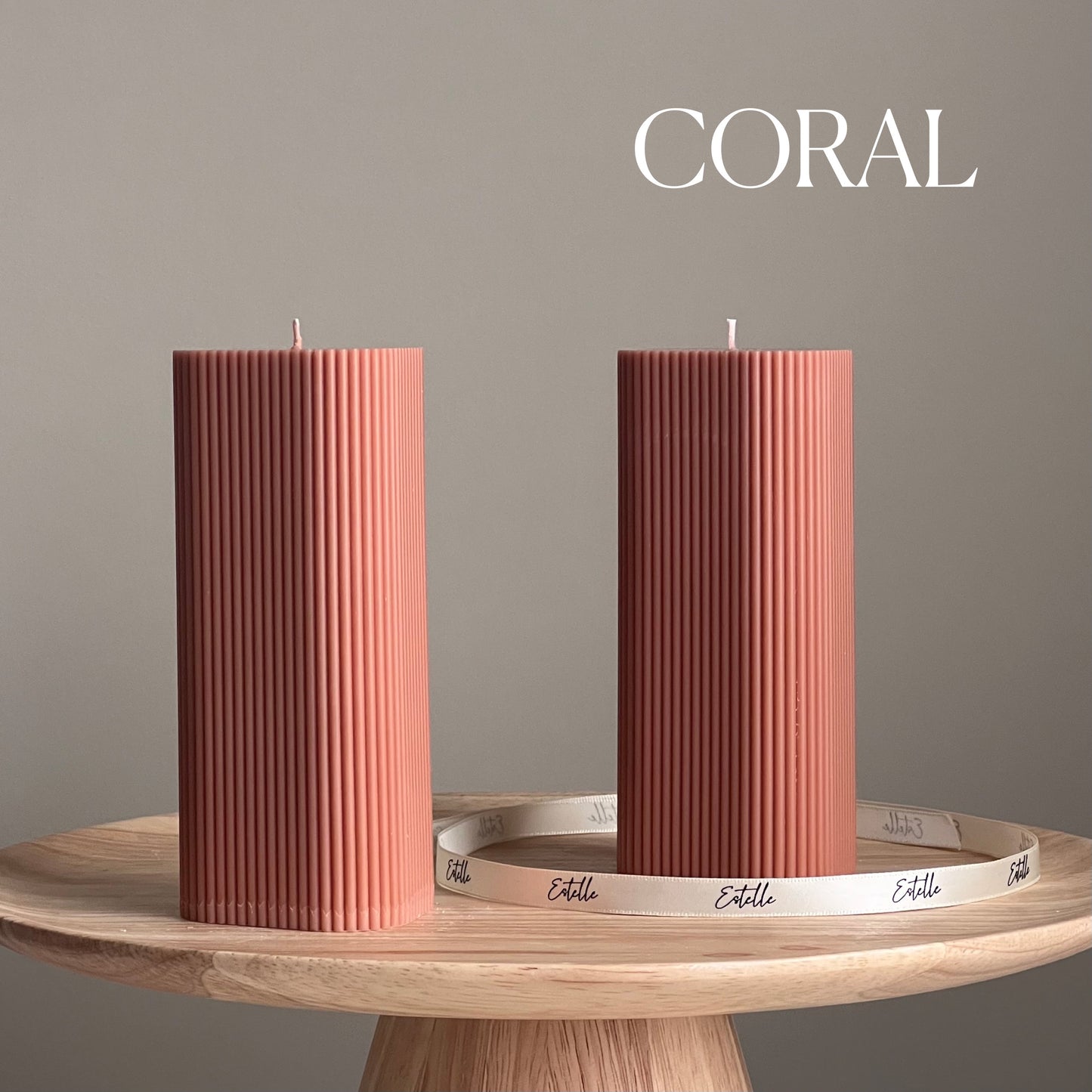 Ribbed Rhomb Pillar Candle