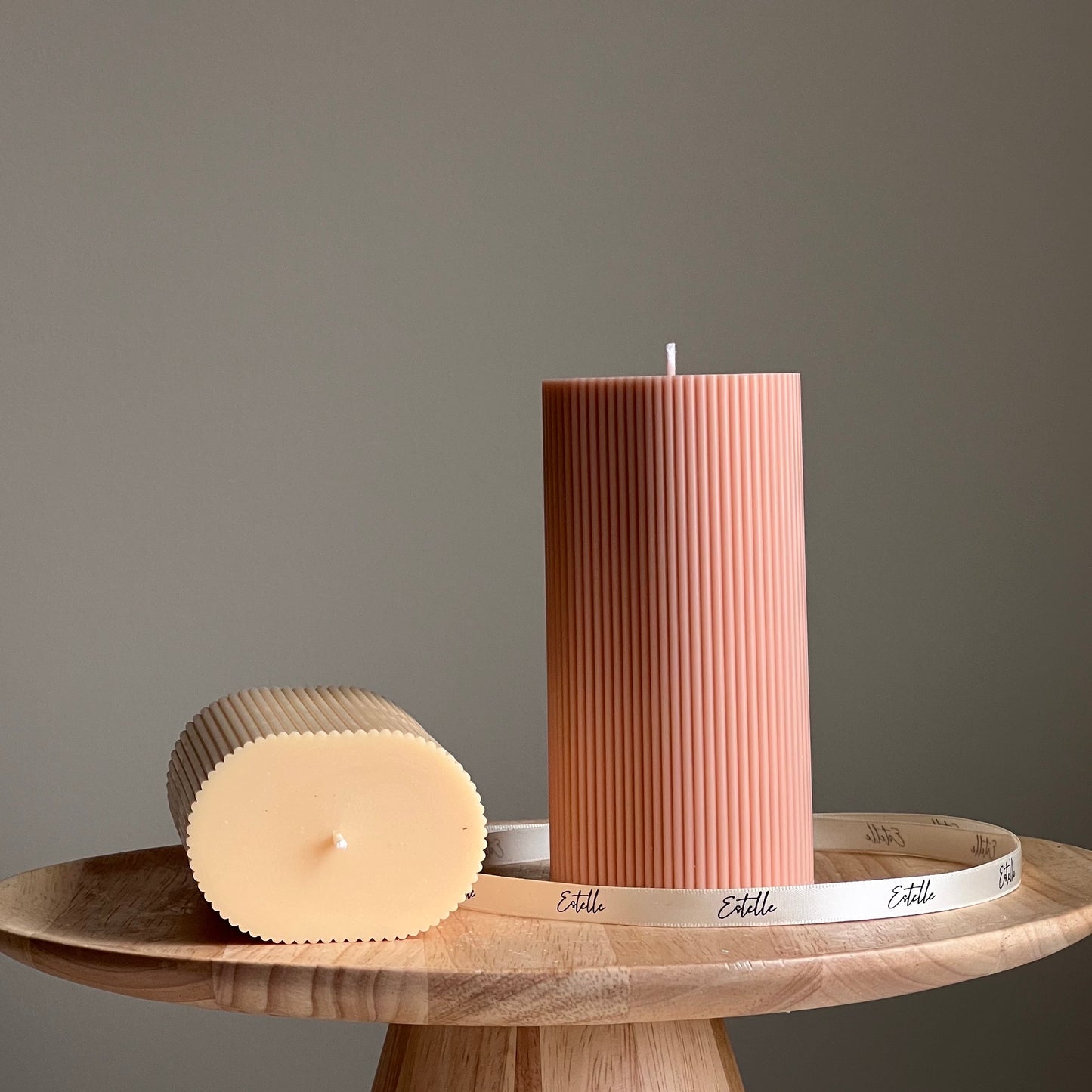 Ribbed Pillar Candle