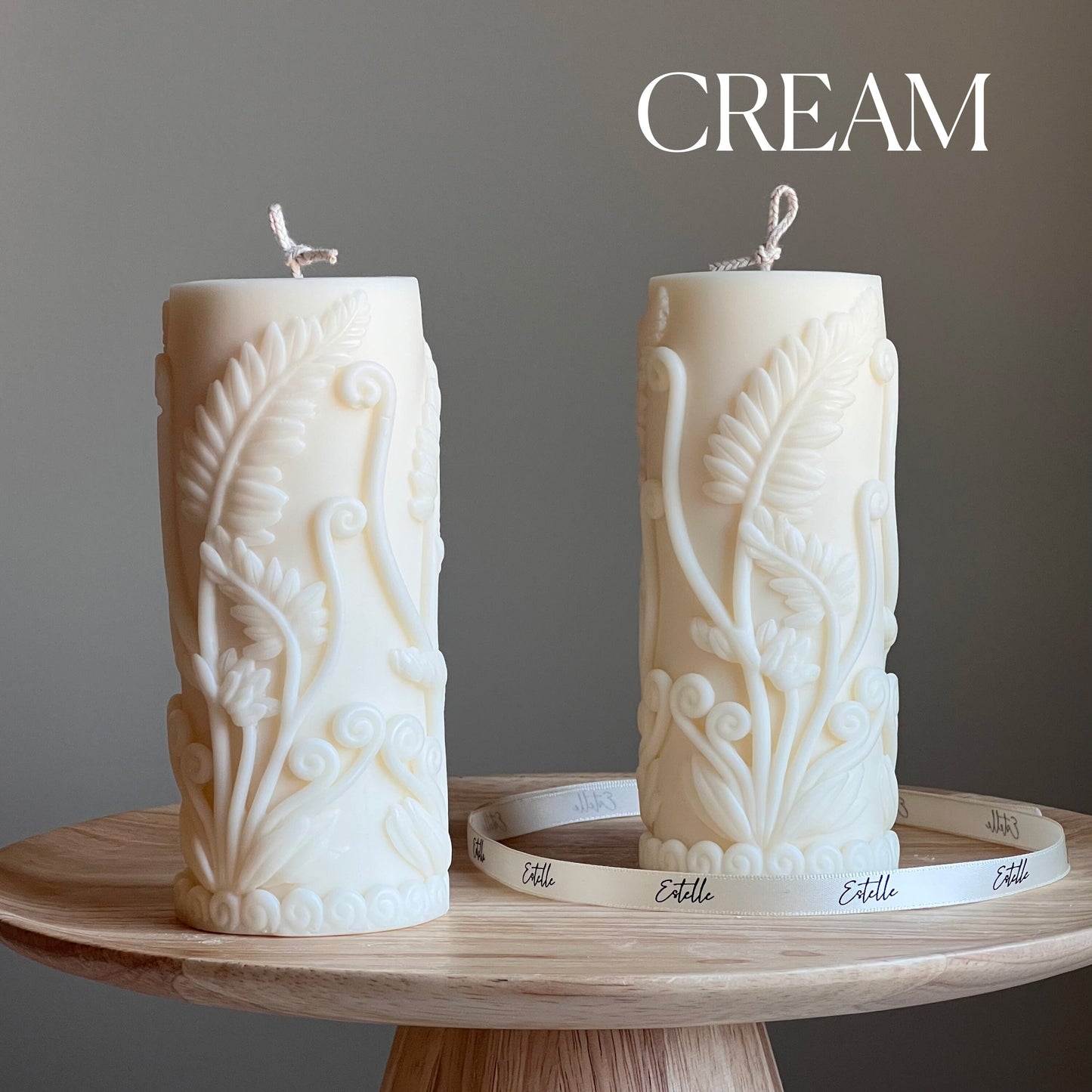 Large Fern Pillar Candle