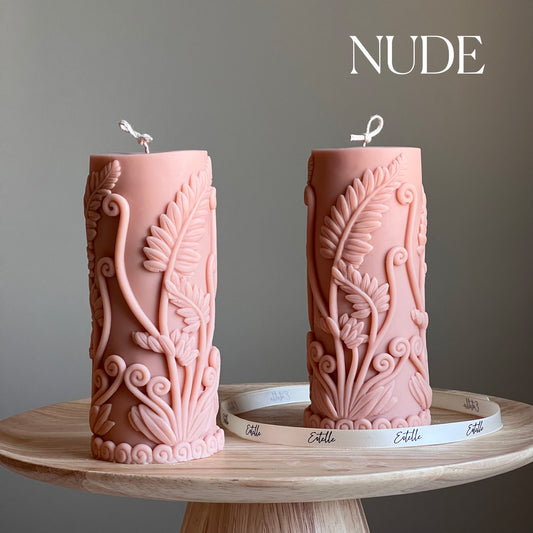 Large Fern Pillar Candle