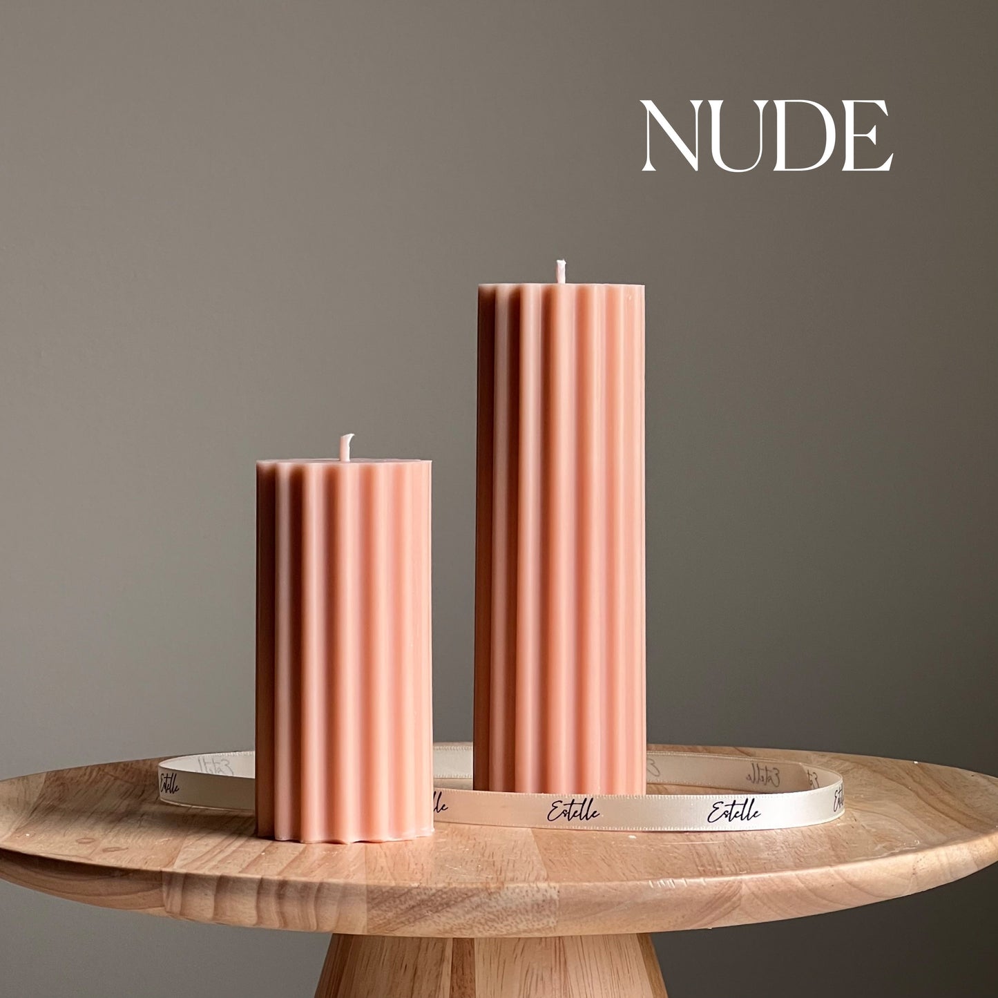 Ribbed Pillar Candle
