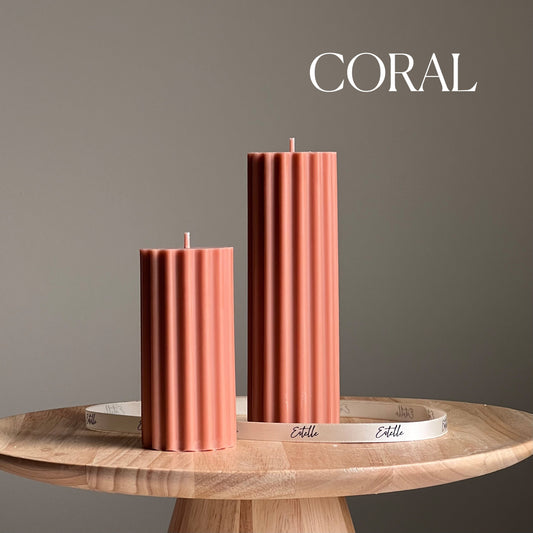 Ribbed Pillar Candle