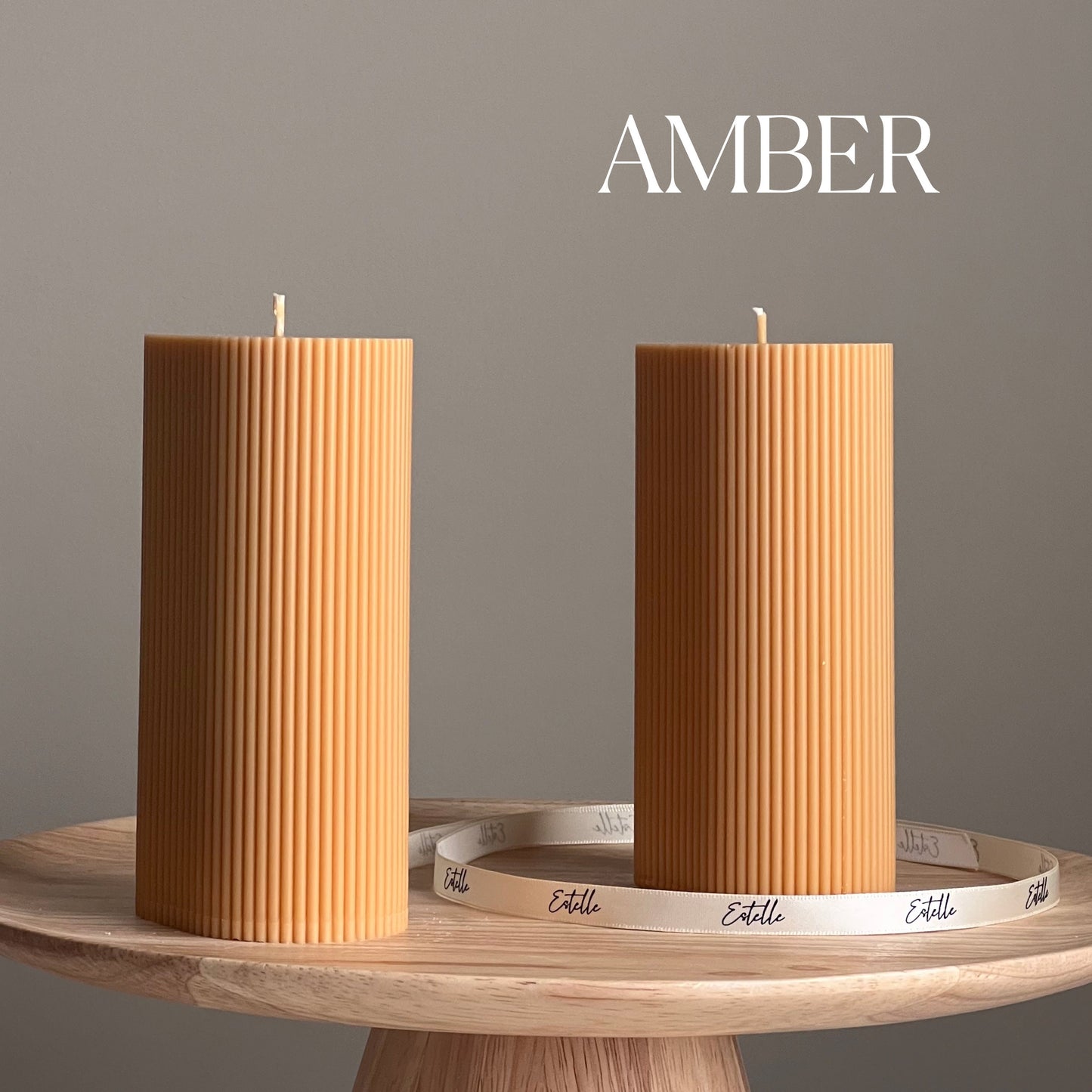 Ribbed Pillar Candle