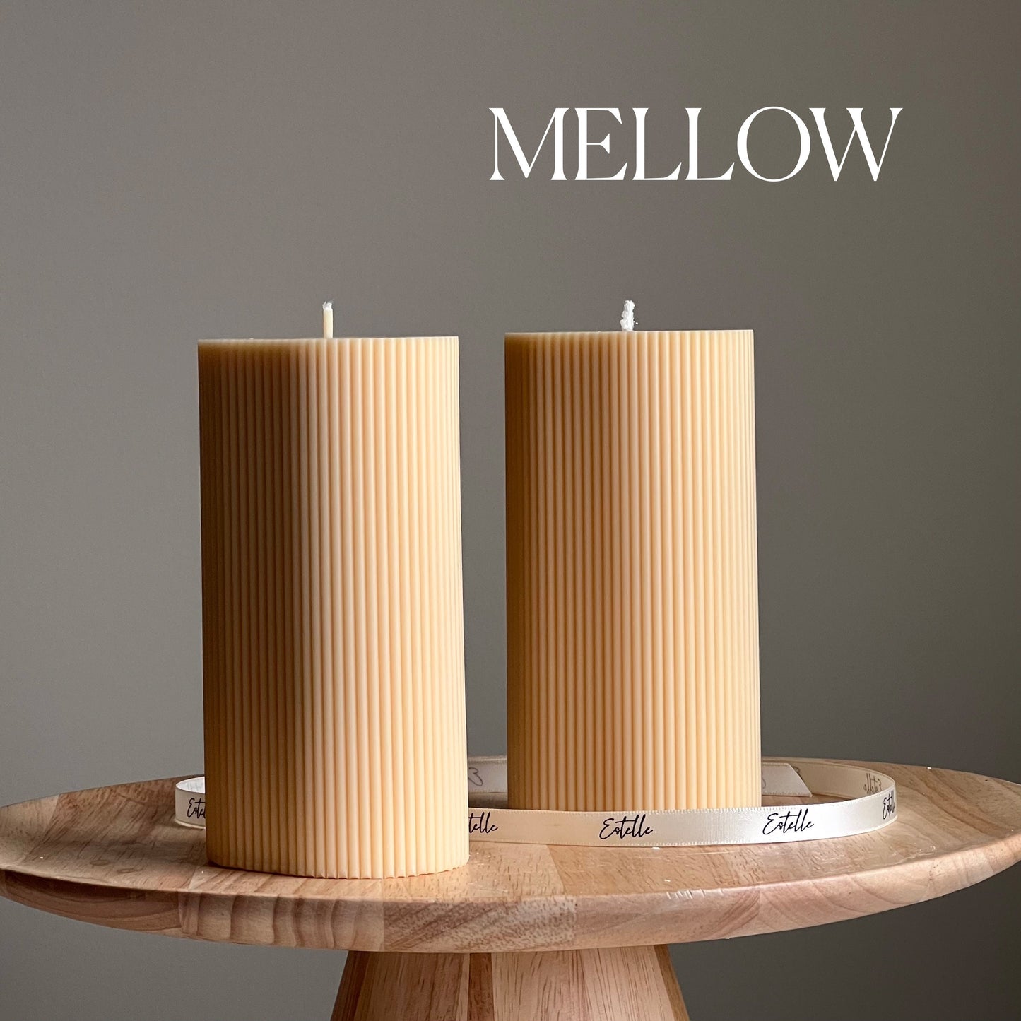 Ribbed Pillar Candle