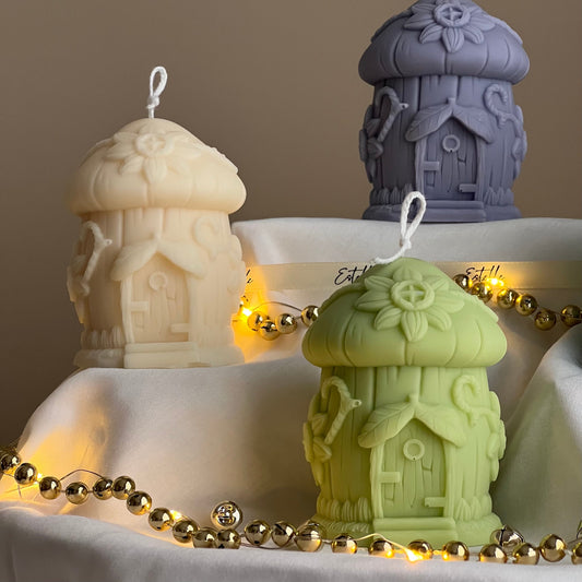 Sunflower Christmas House Candle