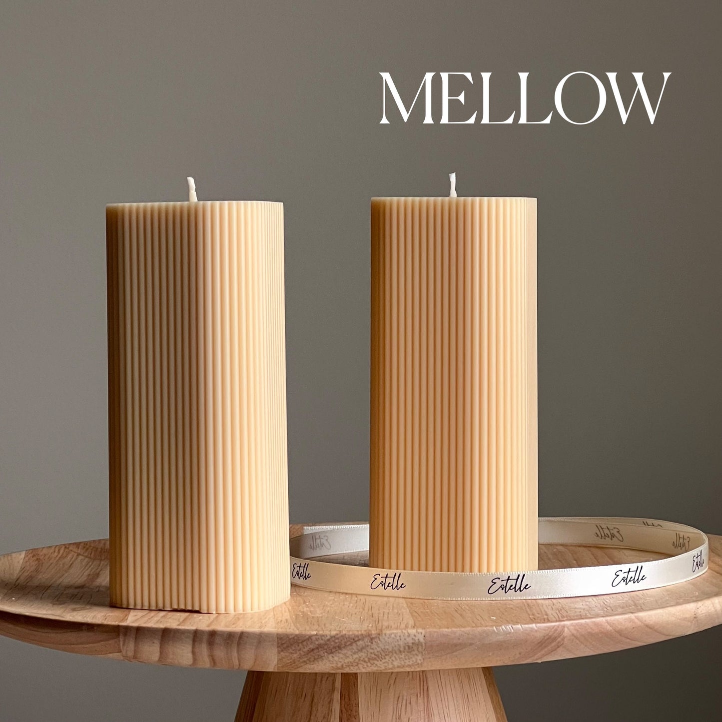 Ribbed Rhomb Pillar Candle