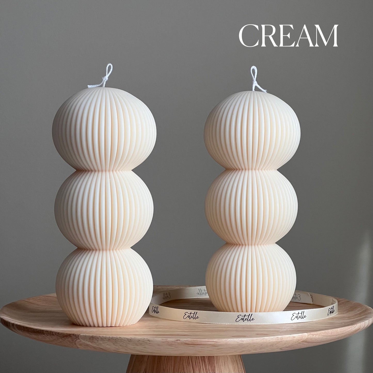 Ribbed Balls Pillar Candle
