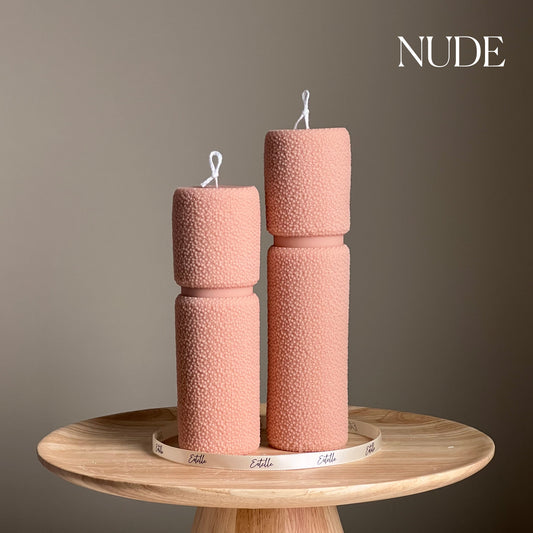 Roman Fluffy Soy Wax Pillar Candle Set: Tall Decorative Candles