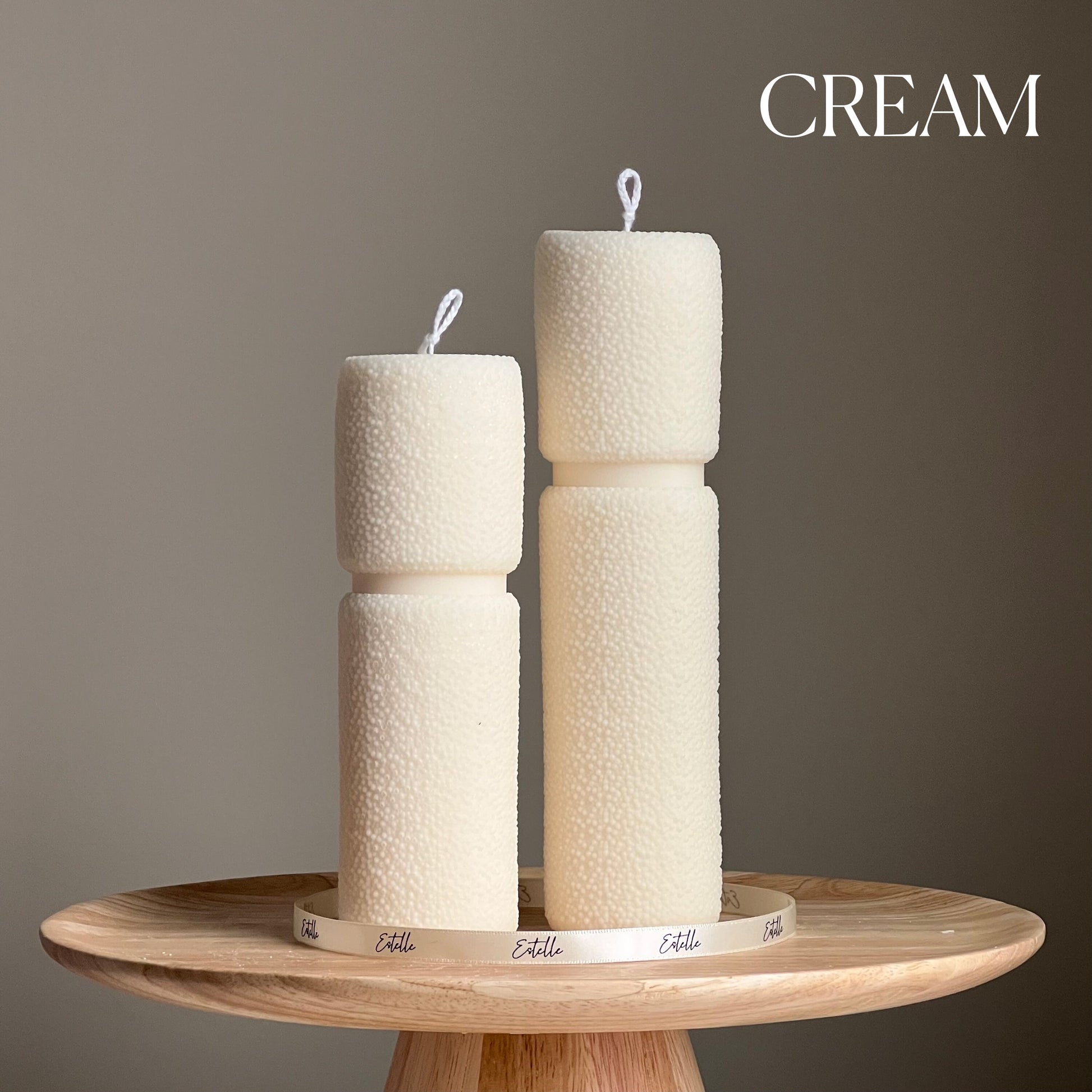 Roman Fluffy Tall Pillar Candle Set