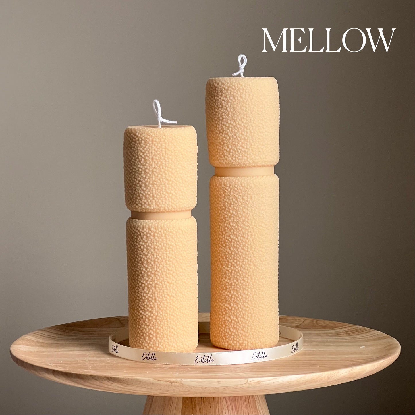 Roman Fluffy Tall Pillar Candle Set