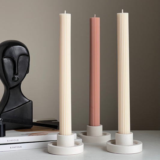 Ribbed Taper Candle