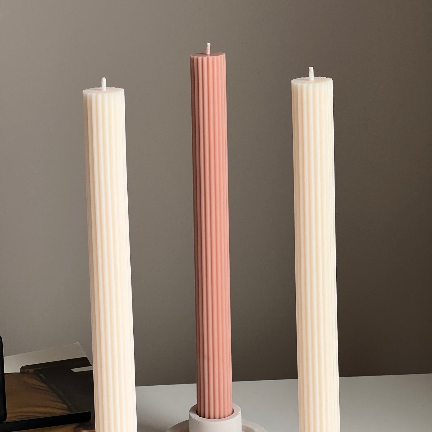 Ribbed Taper Candle