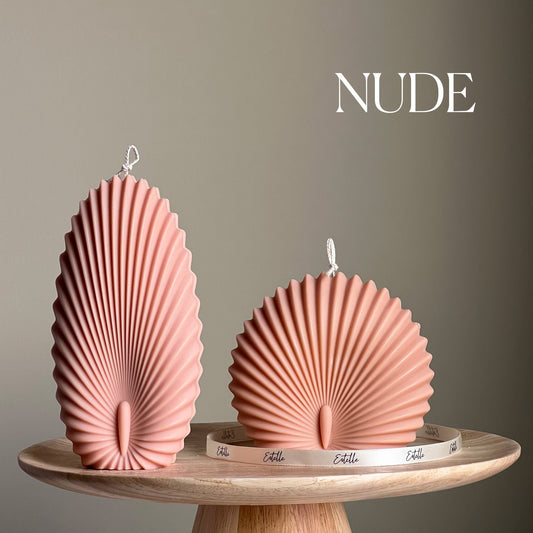 Sea Shell Candle Duo: Decorative Soy Wax Clam Shell Candles